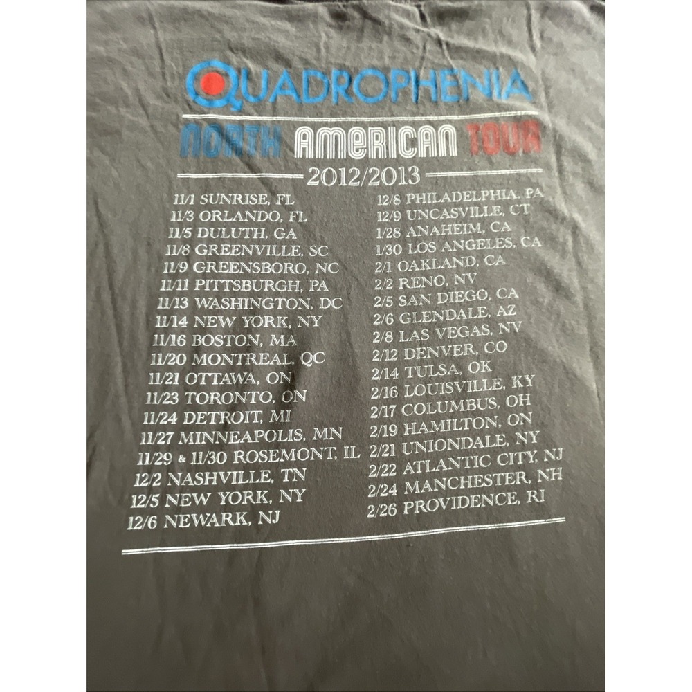 THE WHO QUADROPHENIA NORTH AMERICAN TOUR SHIRT 2012/2013 3XL - Picture 7 of 9